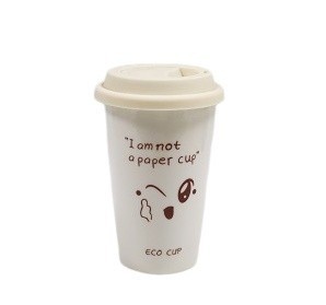 كوب سفر سيراميك مع غطاء سيليكون